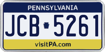 PA license plate JCB5261