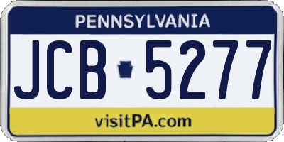 PA license plate JCB5277