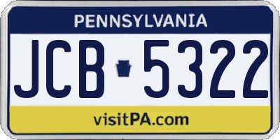 PA license plate JCB5322