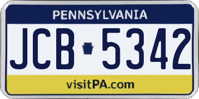 PA license plate JCB5342