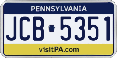 PA license plate JCB5351