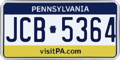 PA license plate JCB5364