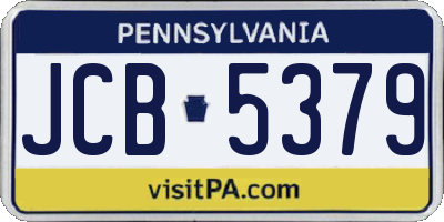 PA license plate JCB5379