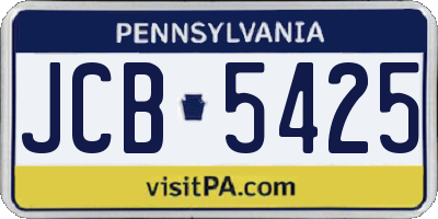 PA license plate JCB5425