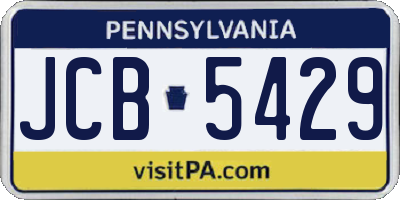 PA license plate JCB5429