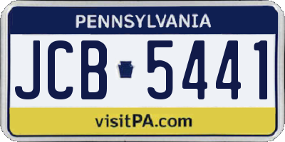 PA license plate JCB5441