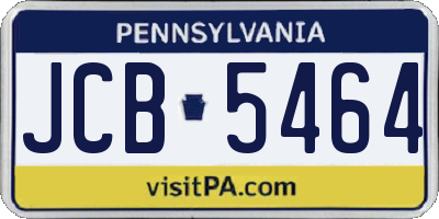 PA license plate JCB5464