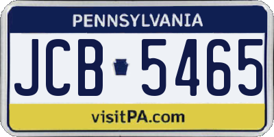PA license plate JCB5465