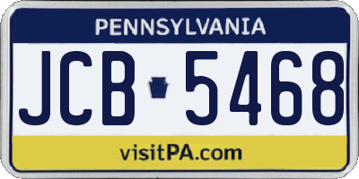 PA license plate JCB5468