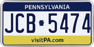 PA license plate JCB5474