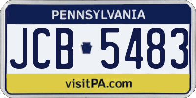 PA license plate JCB5483