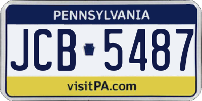 PA license plate JCB5487