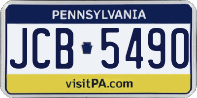 PA license plate JCB5490