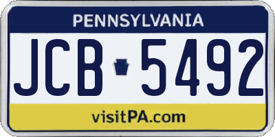 PA license plate JCB5492