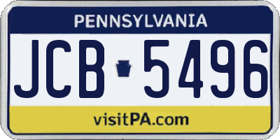 PA license plate JCB5496