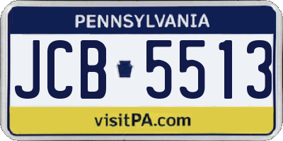 PA license plate JCB5513