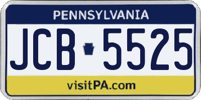 PA license plate JCB5525