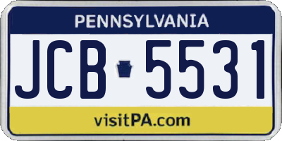 PA license plate JCB5531