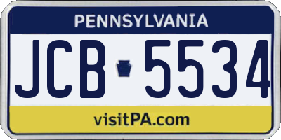 PA license plate JCB5534