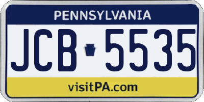 PA license plate JCB5535