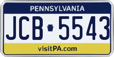 PA license plate JCB5543