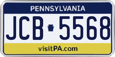 PA license plate JCB5568