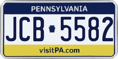 PA license plate JCB5582