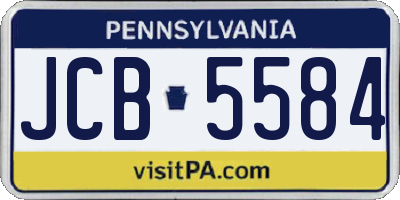 PA license plate JCB5584
