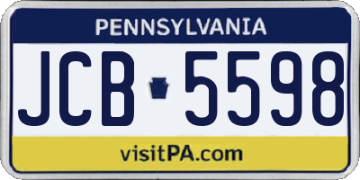 PA license plate JCB5598