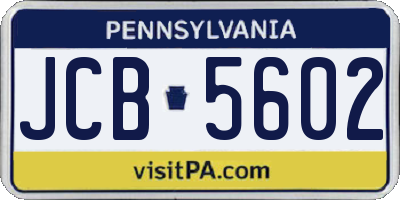 PA license plate JCB5602