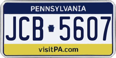 PA license plate JCB5607