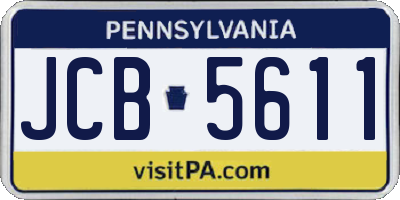 PA license plate JCB5611