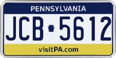 PA license plate JCB5612