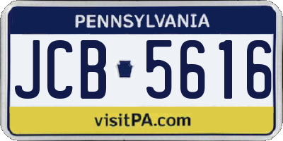 PA license plate JCB5616