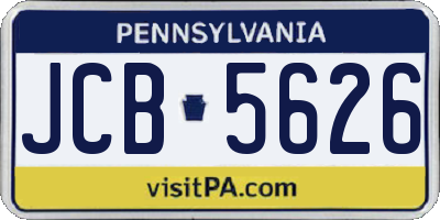 PA license plate JCB5626