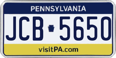 PA license plate JCB5650