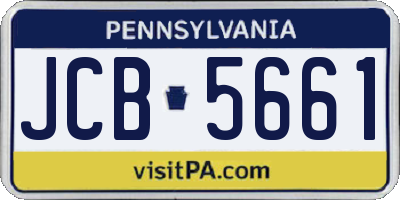 PA license plate JCB5661