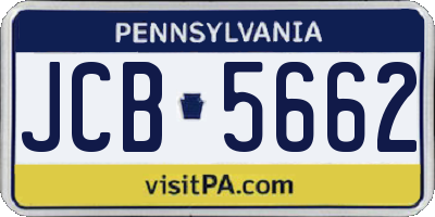 PA license plate JCB5662