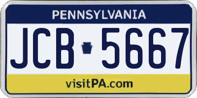 PA license plate JCB5667