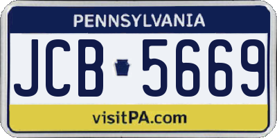 PA license plate JCB5669