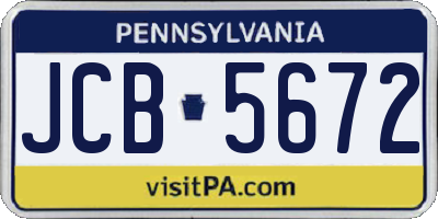 PA license plate JCB5672