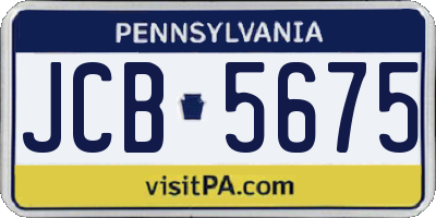 PA license plate JCB5675