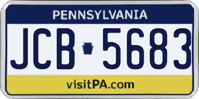 PA license plate JCB5683