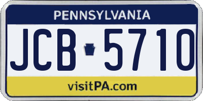 PA license plate JCB5710