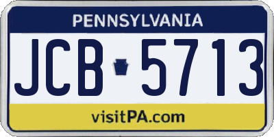 PA license plate JCB5713