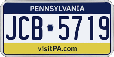 PA license plate JCB5719