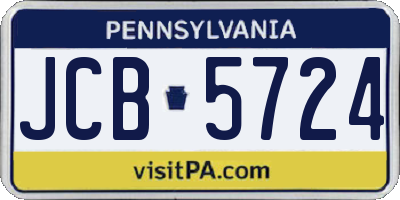 PA license plate JCB5724