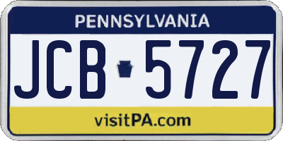 PA license plate JCB5727