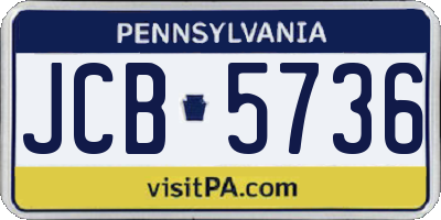 PA license plate JCB5736