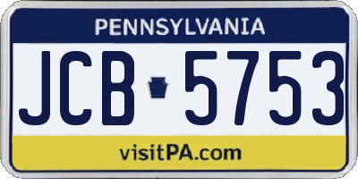 PA license plate JCB5753
